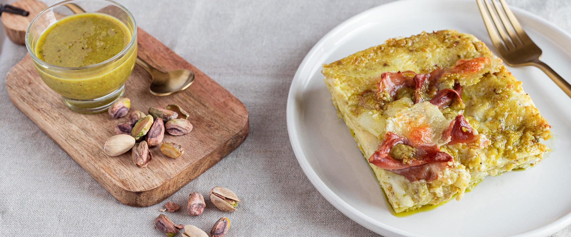 Lasagna with Carli Pistachio Pesto Sauce