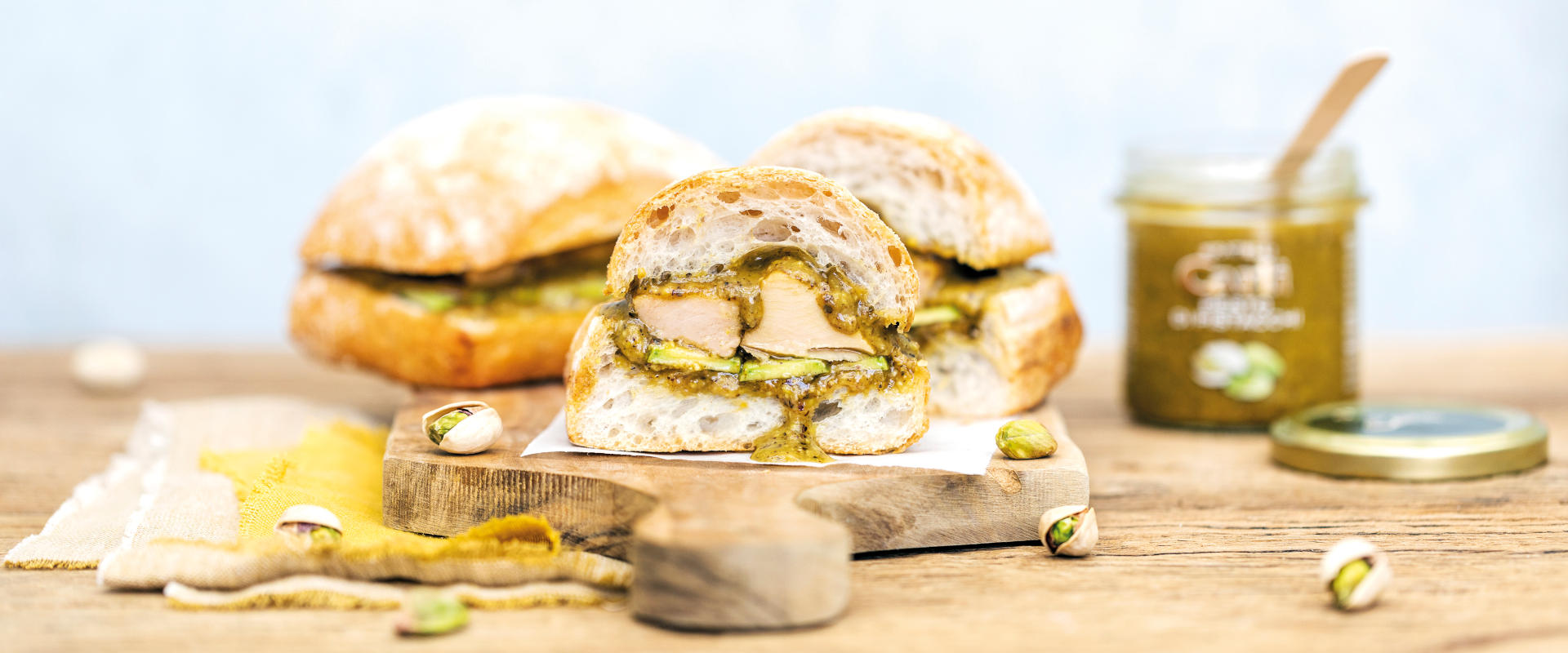 Carli Pistachio Pesto Sauce sandwiches