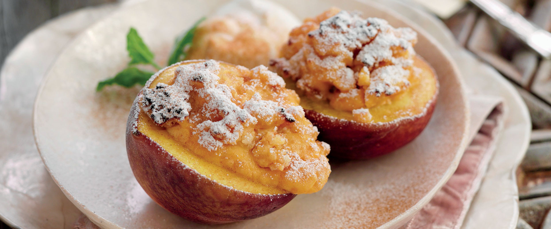 Baked Peaches Stuffed With Amaretti Cookies Fratelli Carli