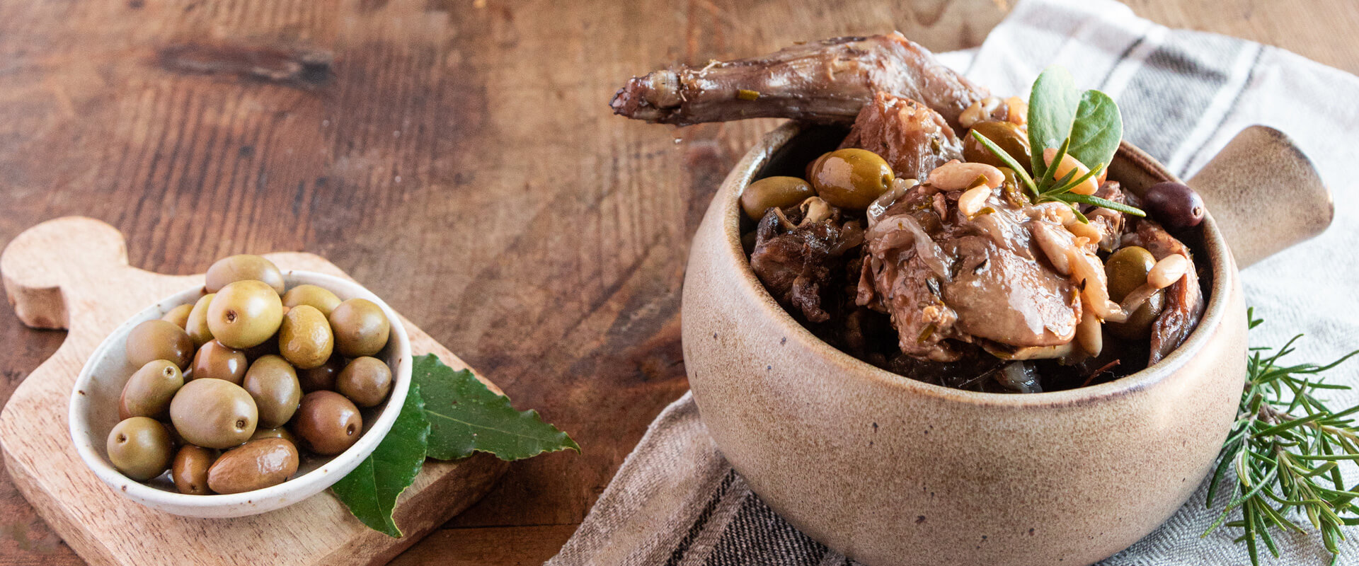 Ligurian-style rabbit with Taggiasca olives