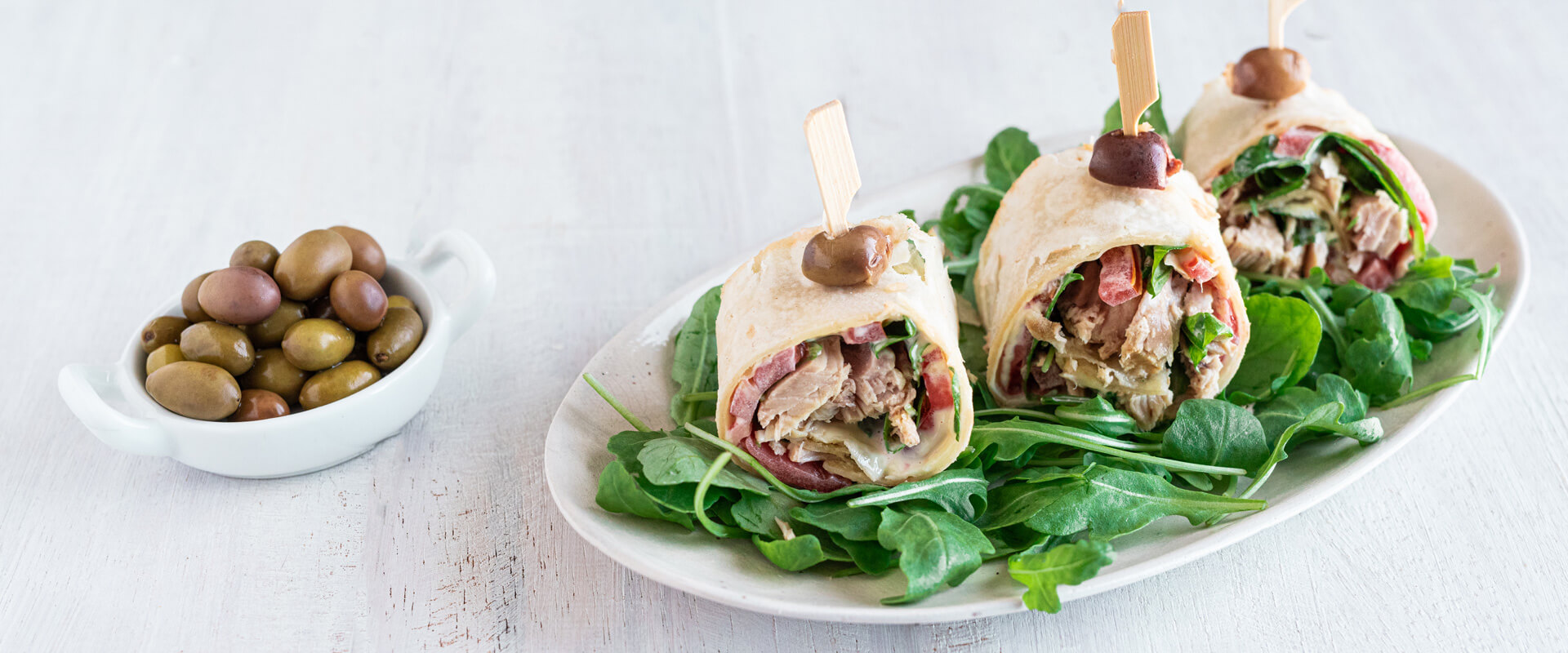 starters with piadina: rolls with Carli tuna in olive oil