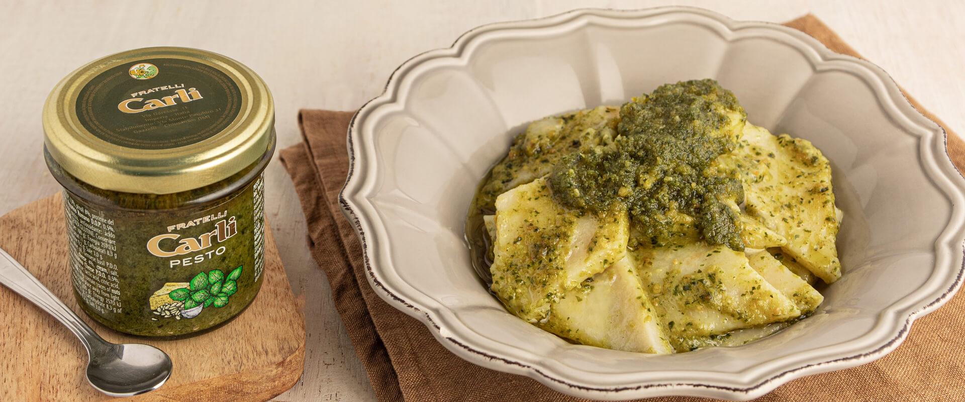 Testaroli with Carli Pesto Sauce