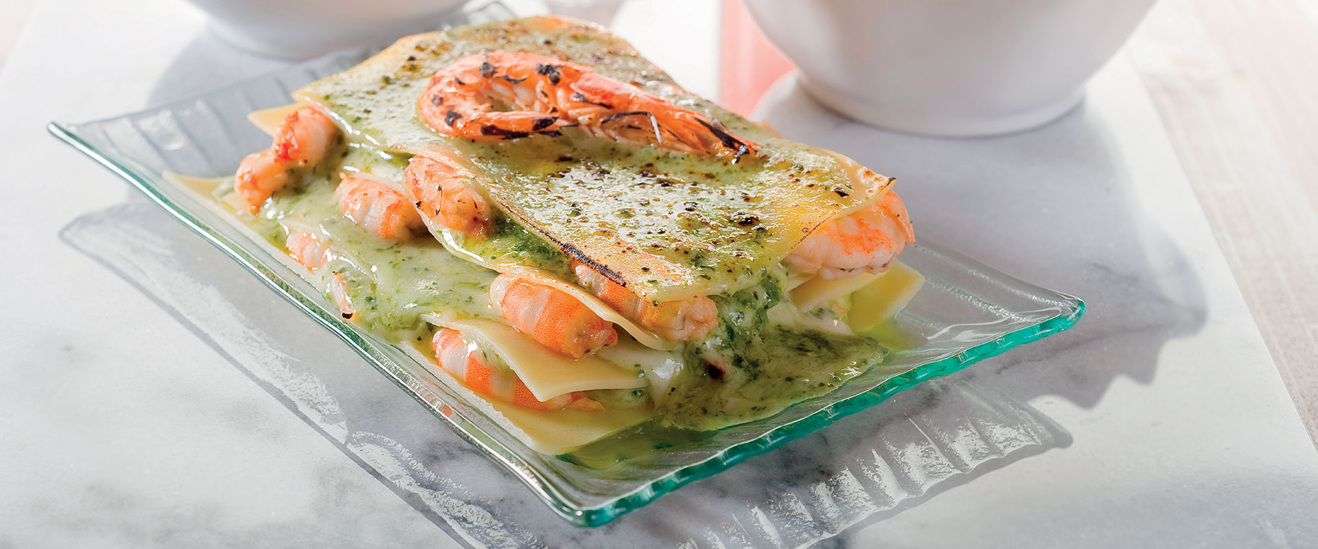 Lasagne with Pesto Sauce and Prawns Fratelli Carli