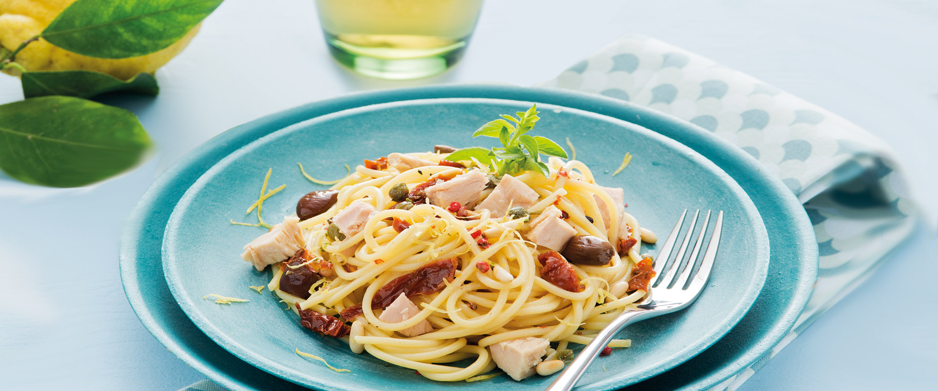 Delicious White Tuna Fish & Spaghetti with Lemon Zest Italian Recipe