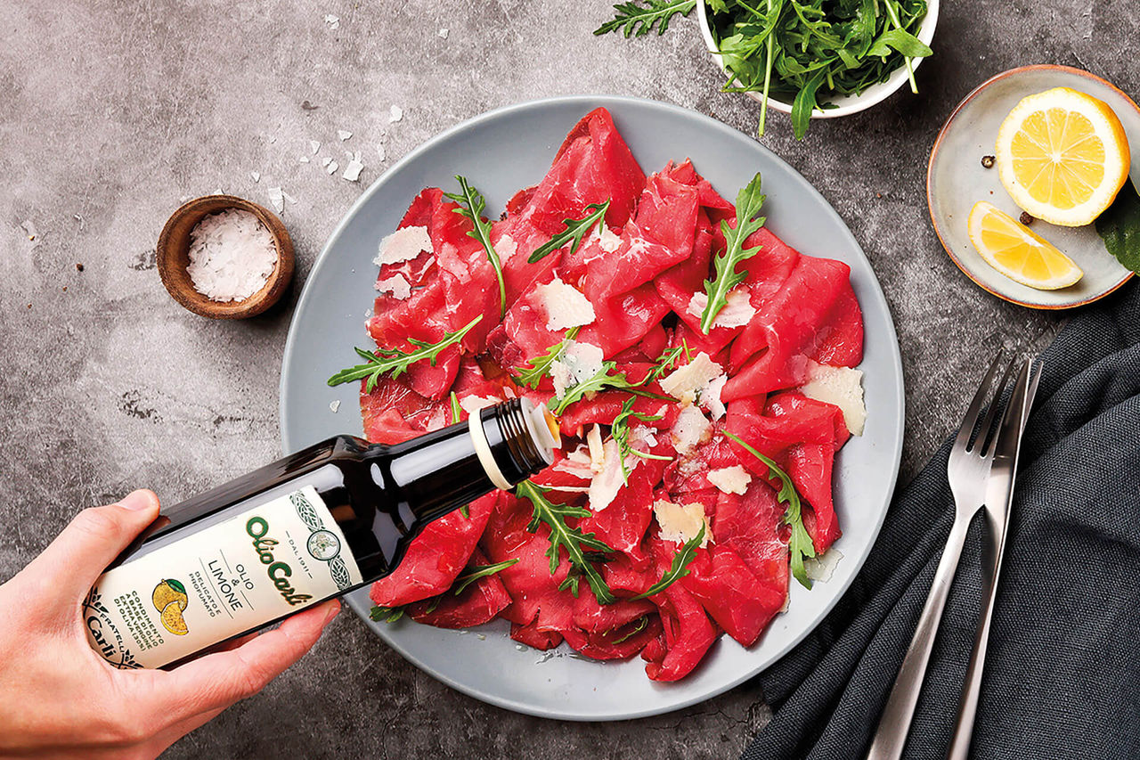 Typical Italian dish with Lemon Oil