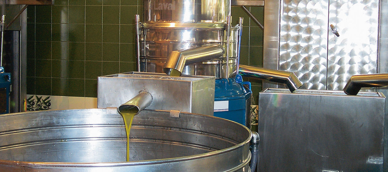 Extraction phase with decanter at the Fratelli Carli olive mill