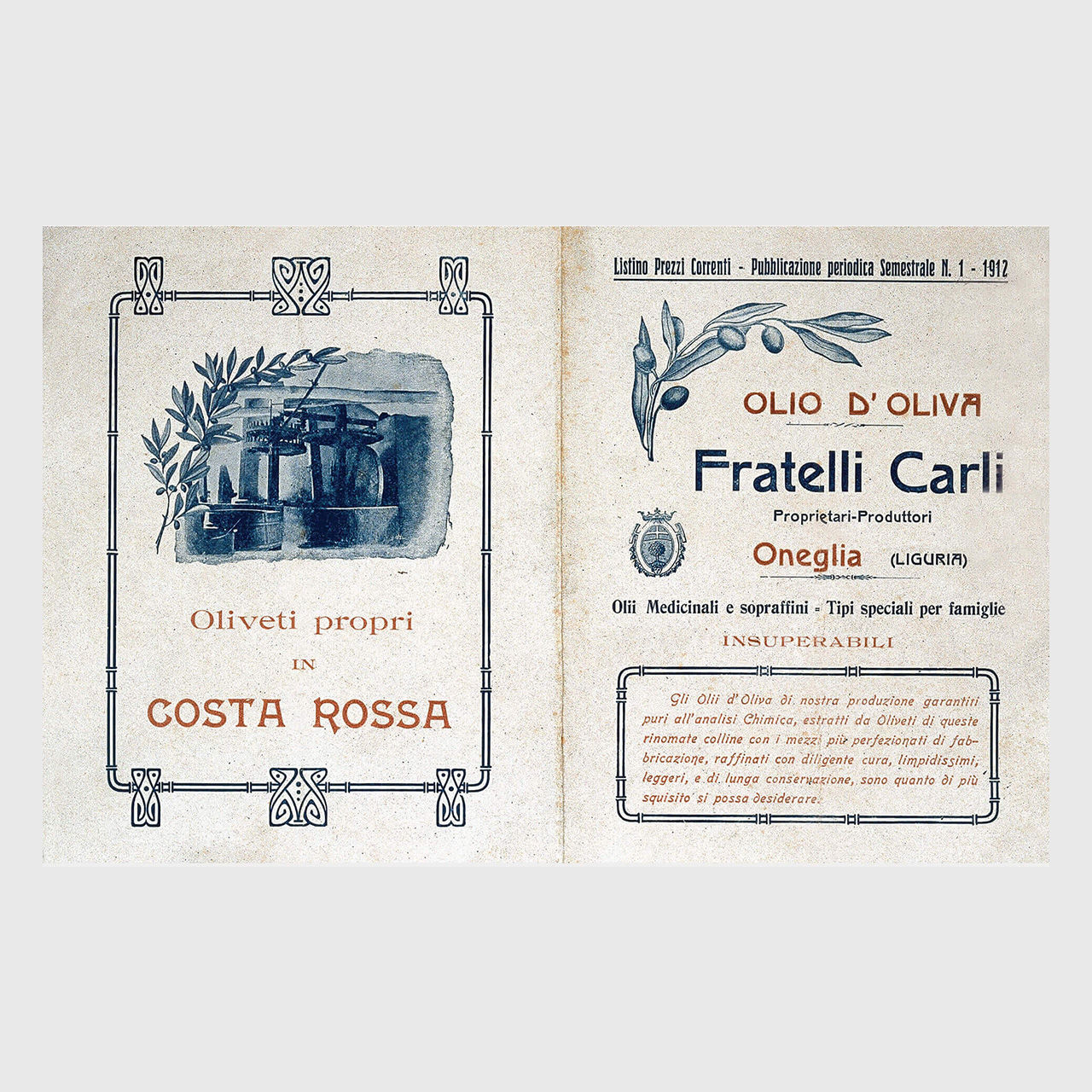 First Olio Carli price list 