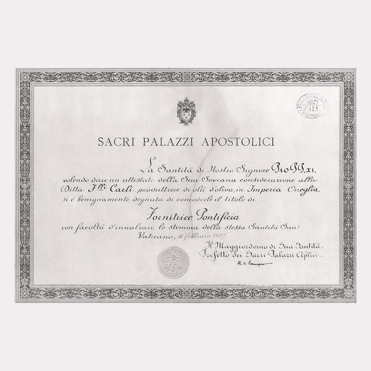 Papal certificate 