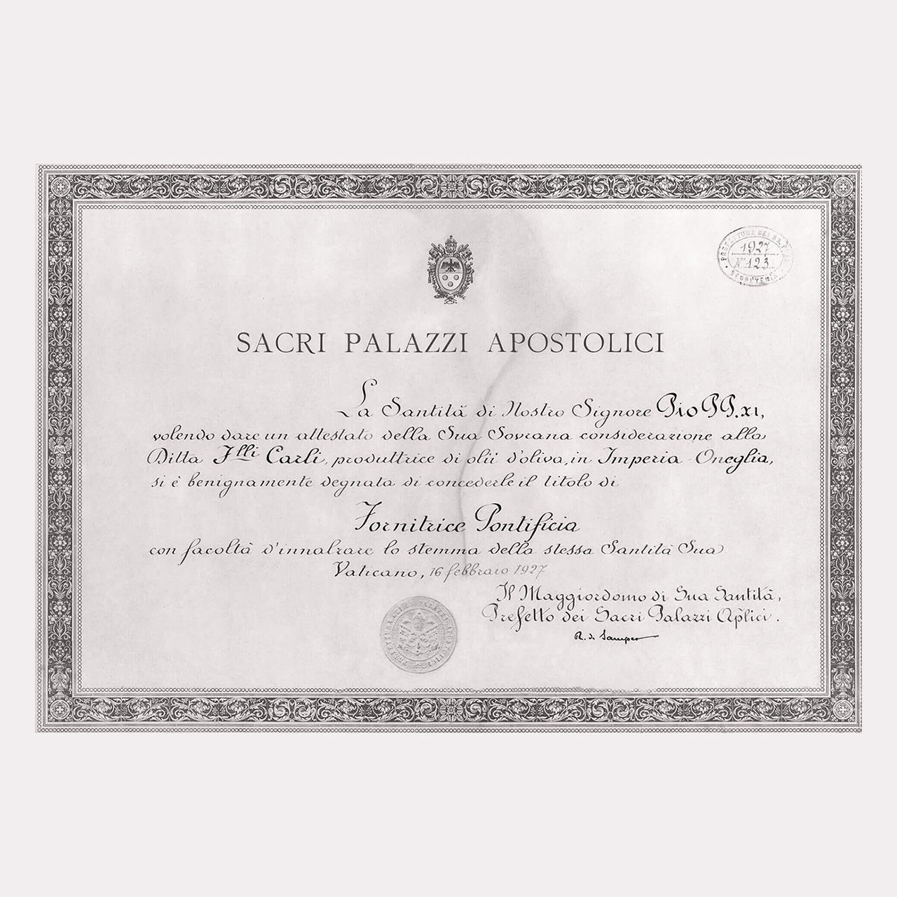 Papal certificate 