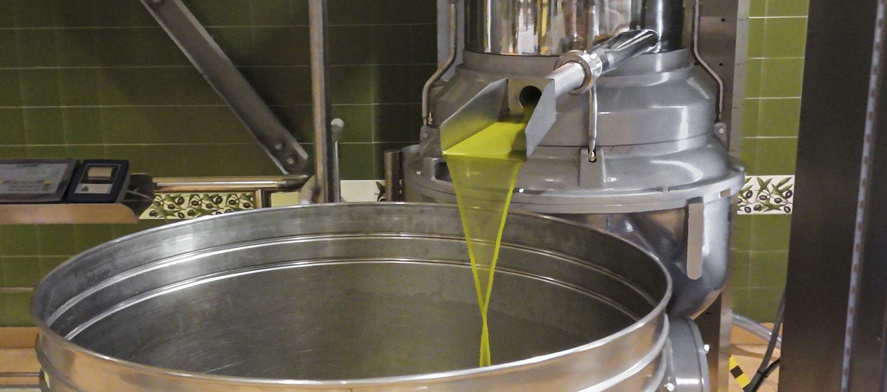 Centrifugation stage in the new Fratelli Carli olive mill