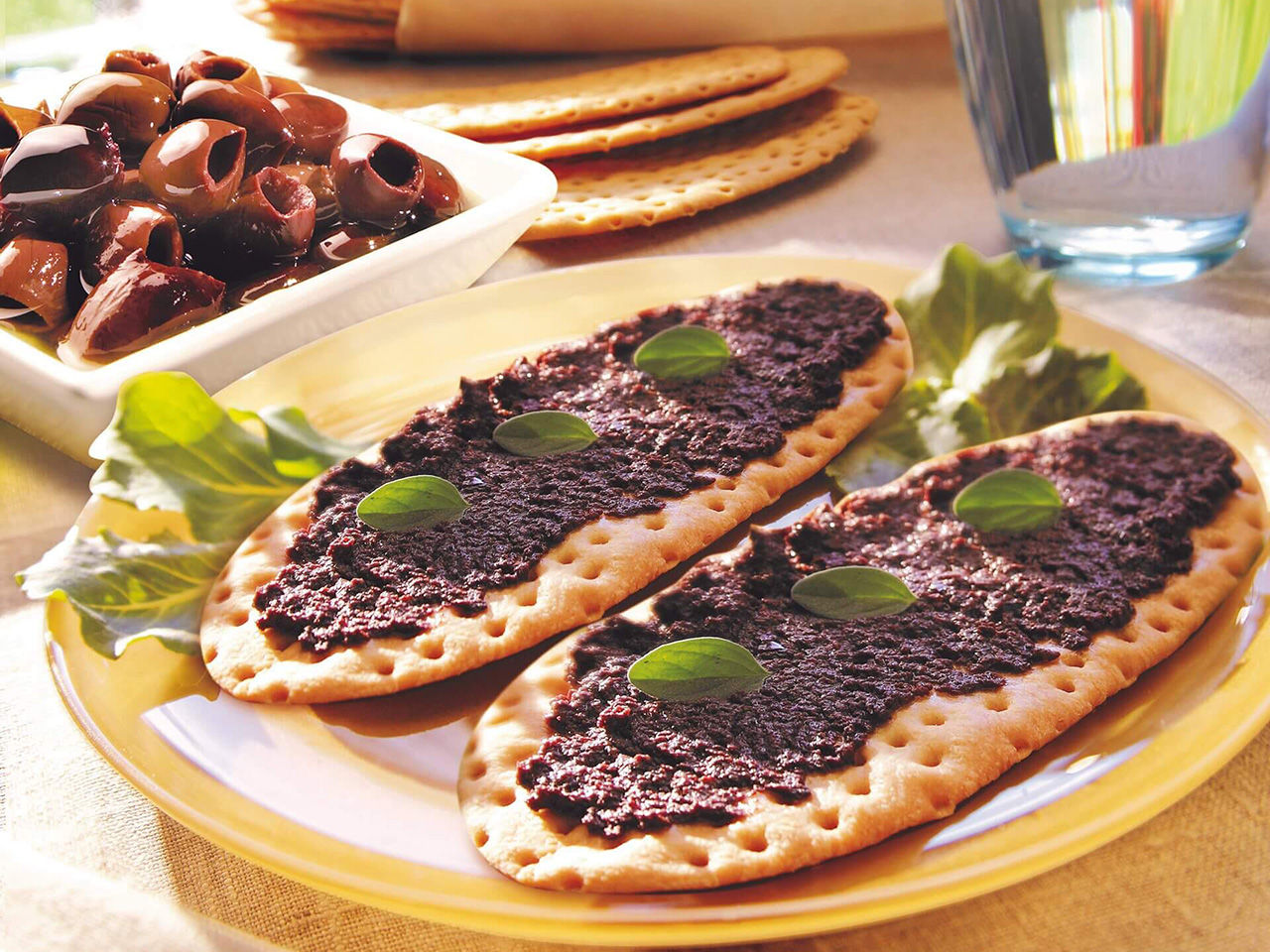crackers with olive pate