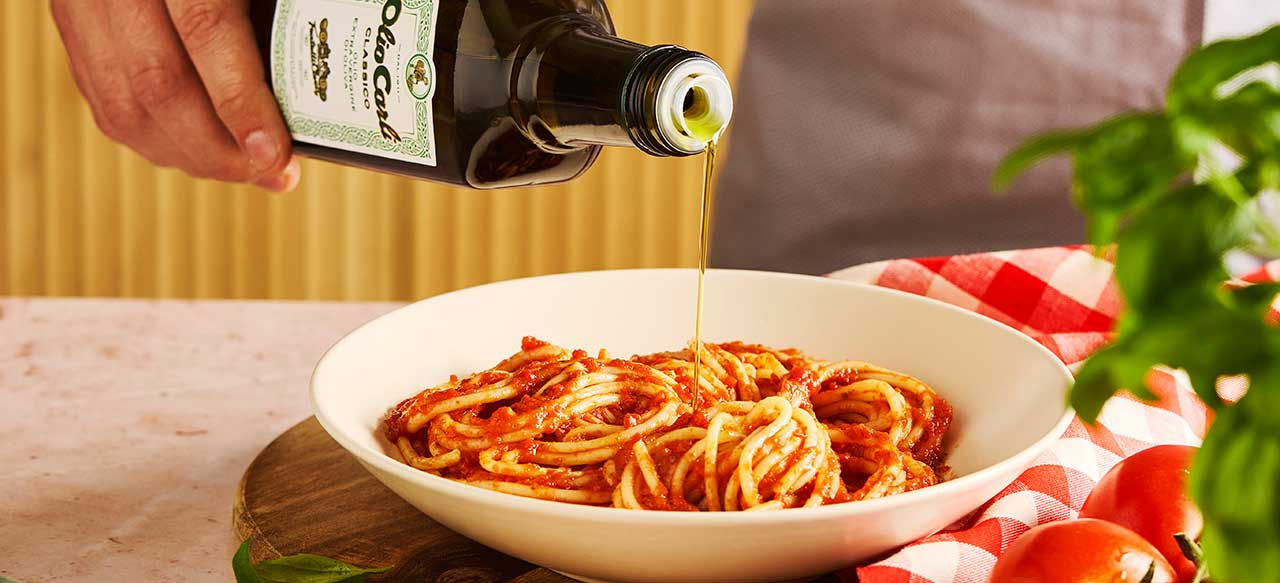 Pasta with Tomato Sauce and a drizzle of Olive Oil 