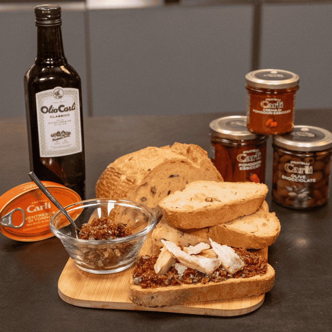 Sun-dried tomato, caper and olive bread