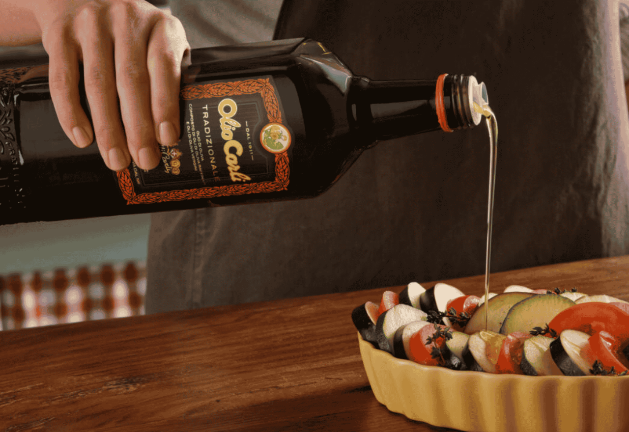 Olive Oil over vegetables