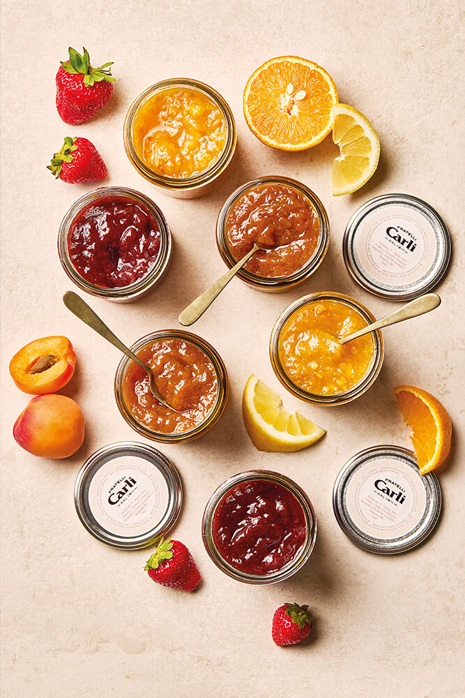 3 different type of fruit jams