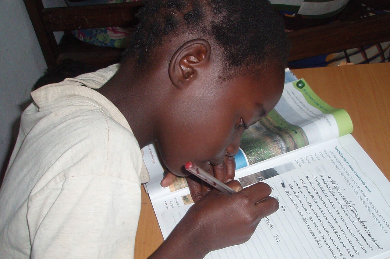 Little girl studying