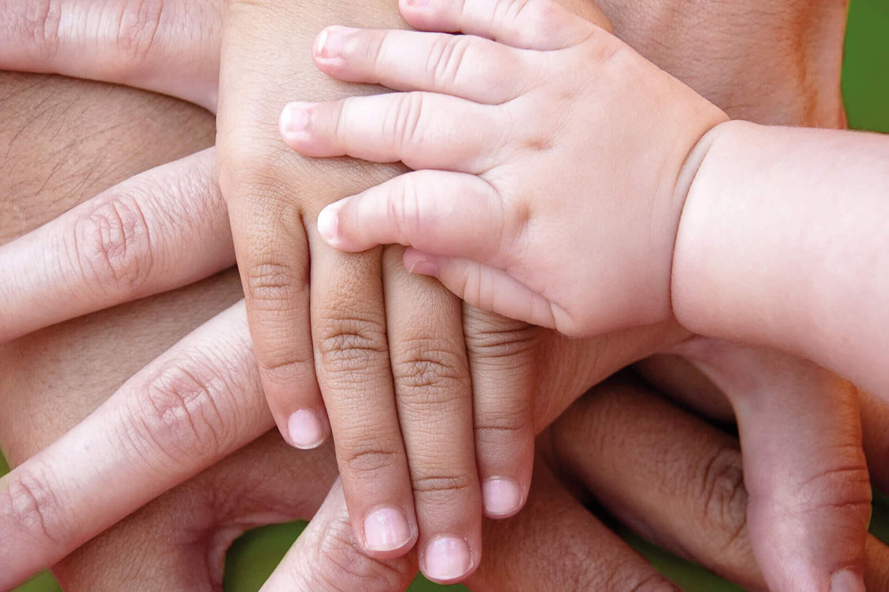 Family hands