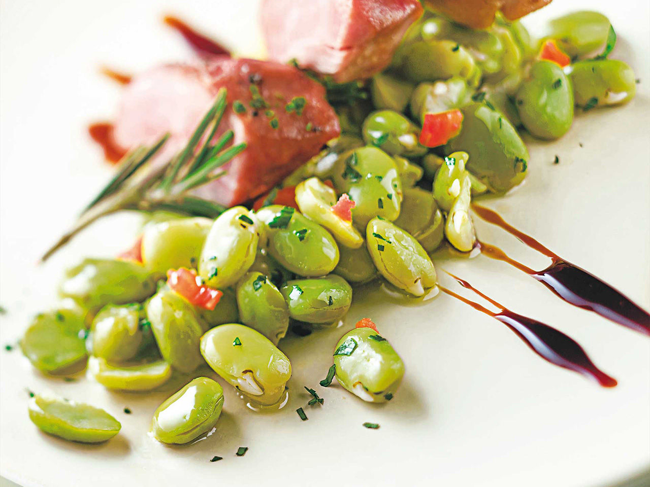 broad beans and vinegar