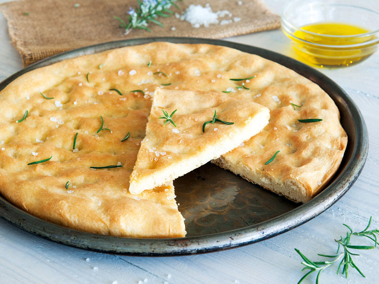focaccia bread with italian salt