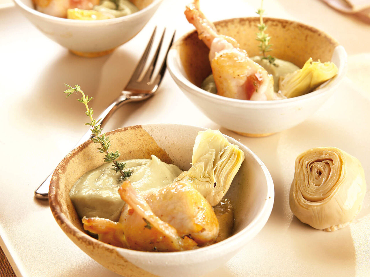 Aperitif with artichokes