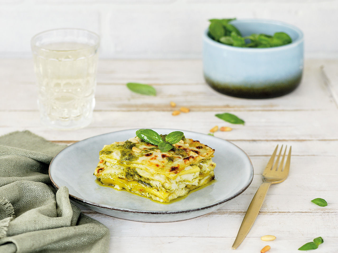 Lasagne with pesto