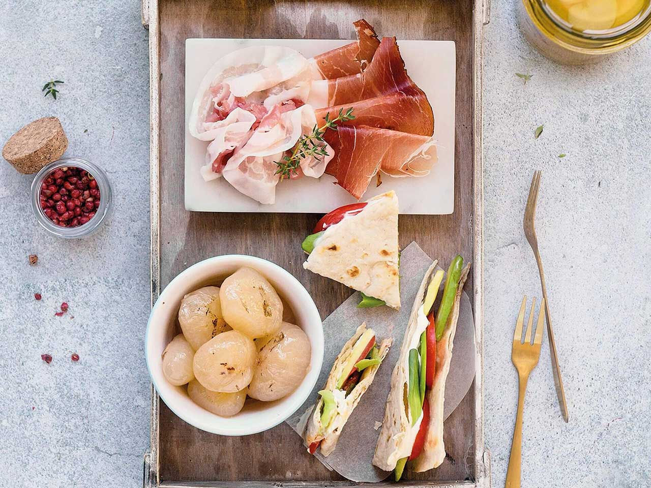 grilled onion and ham