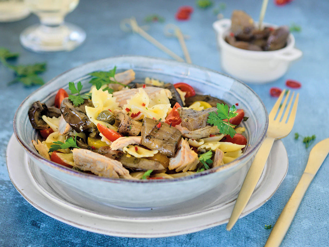 pasta and eggplant