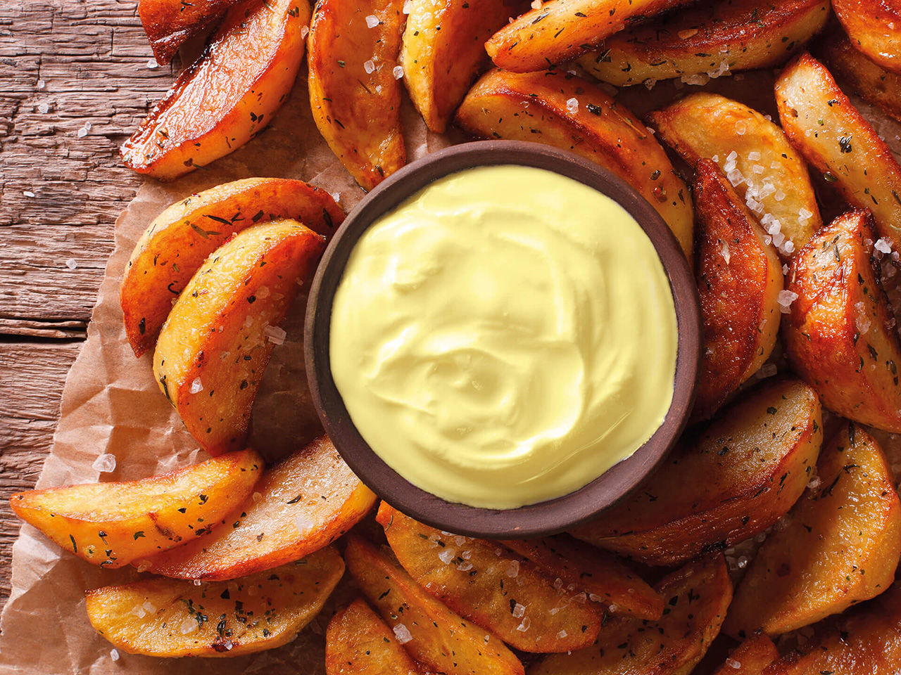 mayonnaise and sweet potatoes