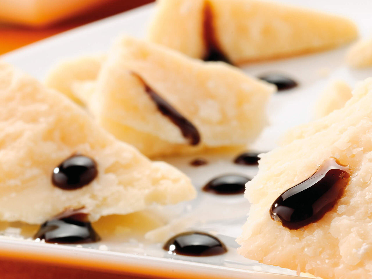 Parmesan cheese with balsamic vinegar