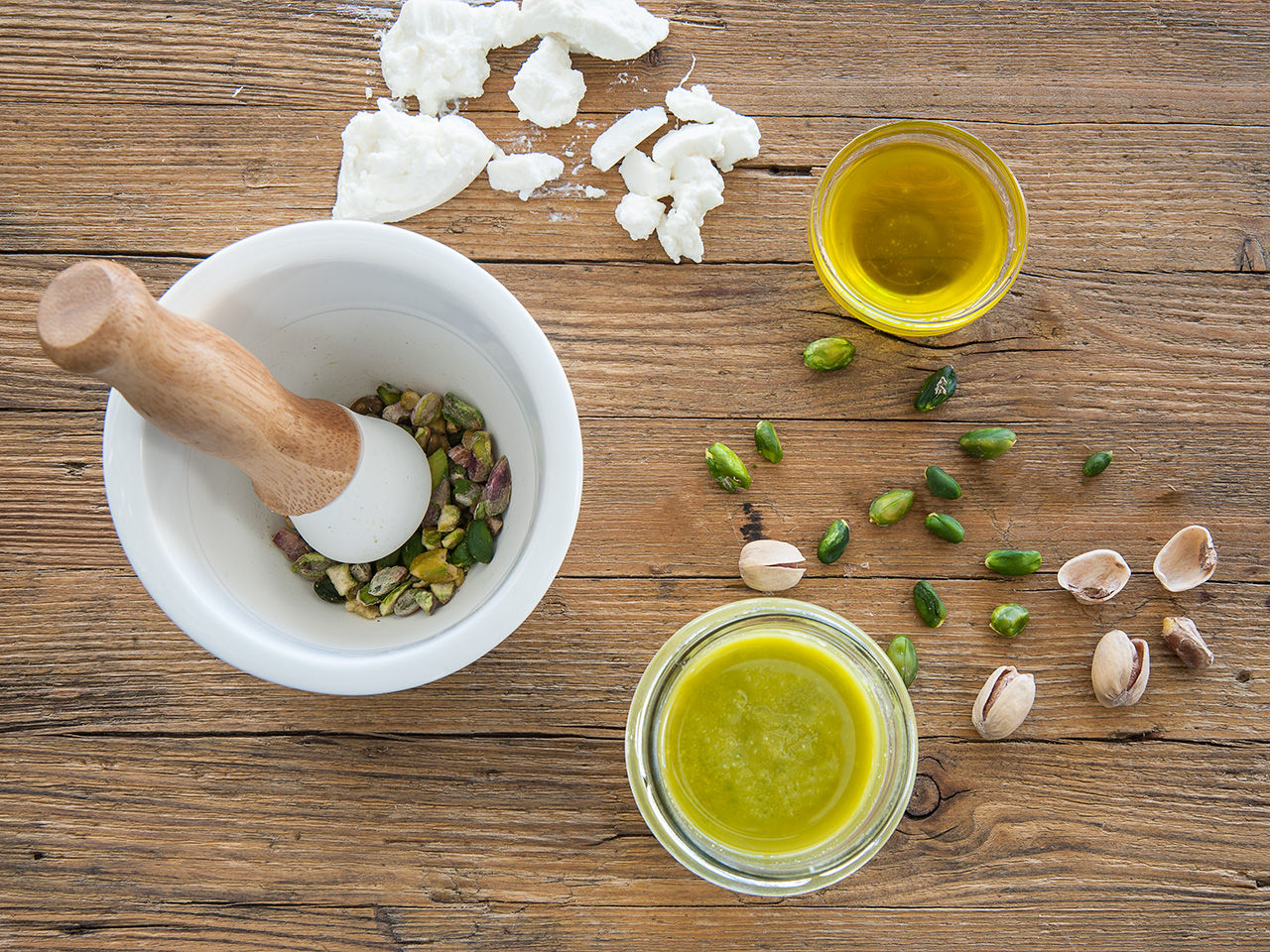 Pistachios and pistachio pesto