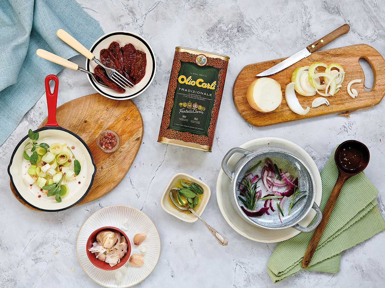 Products with olive oil