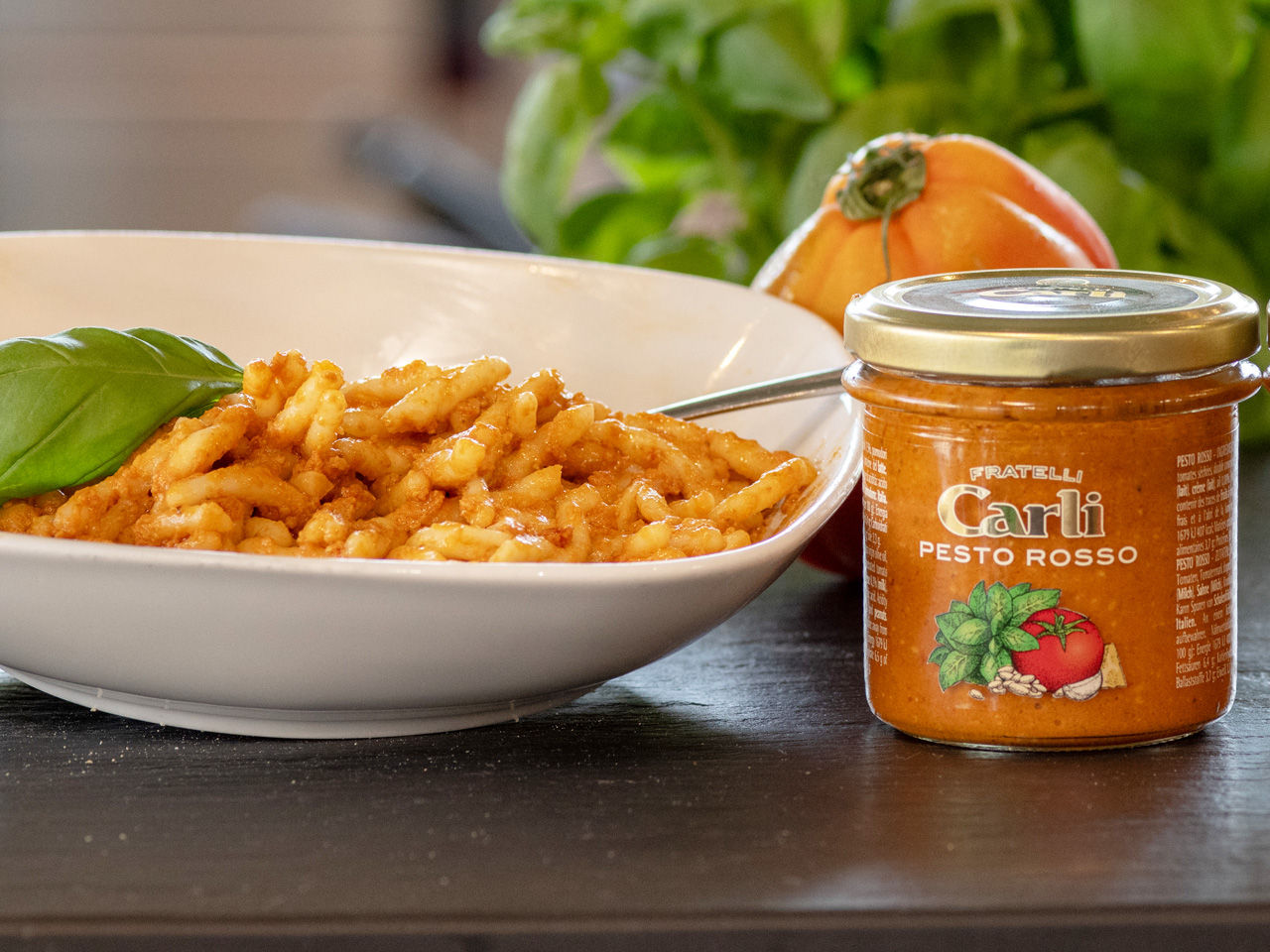 troffie with pesto rosso 