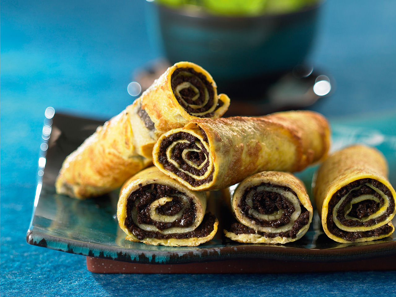 savory crepes with olive spread