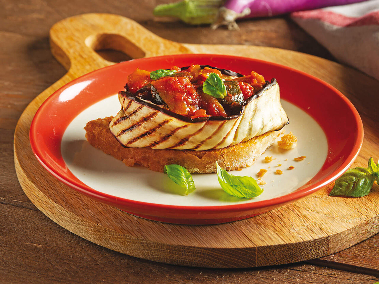 stuffed egglpant with ratatouille