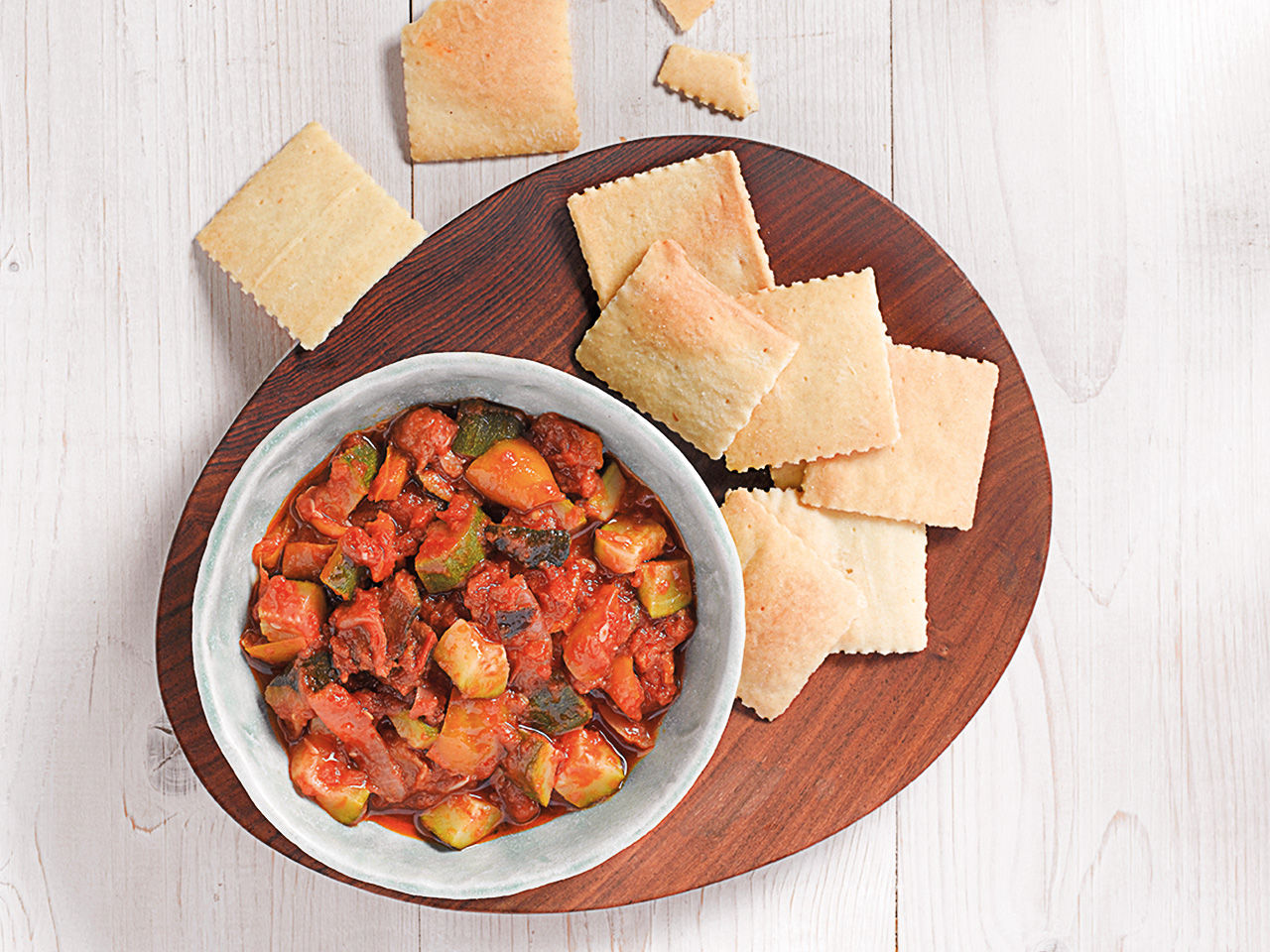 ratattouille and focaccia bread